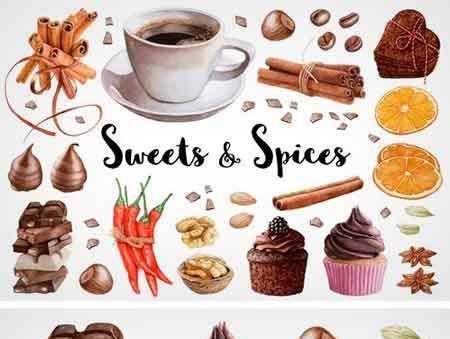 FreePsdVn.com 1801249 STOCK watercolor sweets spices 2199437 cover