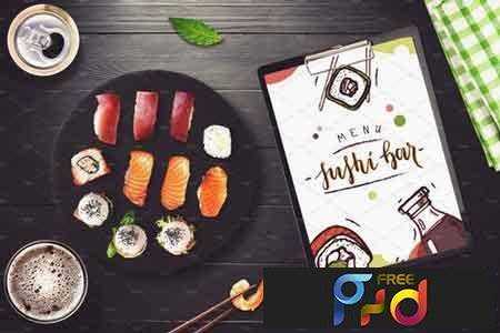 FreePsdVn.com 1801274 TEMPLATE sushi bar menu mock up 5 2103509 cover