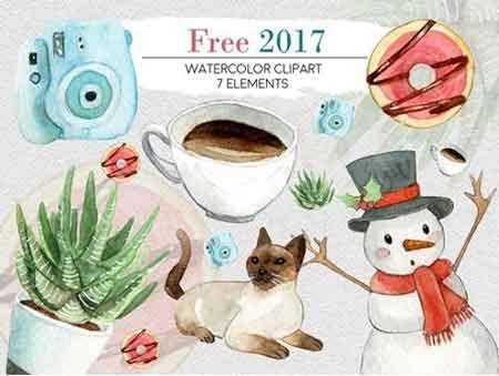 FreePsdVn.com 1802027 STOCK watercolor free 2017 clipart 2167689 cover