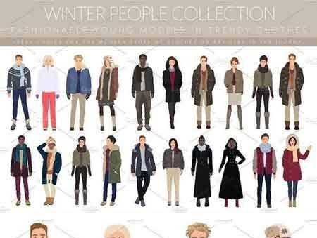 FreePsdVn.com 1802089 VECTOR fashionable winter people collection 1497989 cover