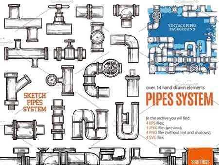 FreePsdVn.com 1802116 VECTOR pipes system sketch set 2152789 cover