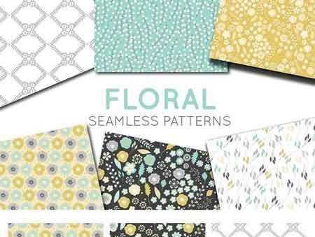FreePsdVn.com 1802245 VECTOR grey yellow mint floral patterns 705707 cover