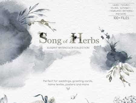 FreePsdVn.com 1803070 STOCK song of herbs watercolor collection 2149862 cover