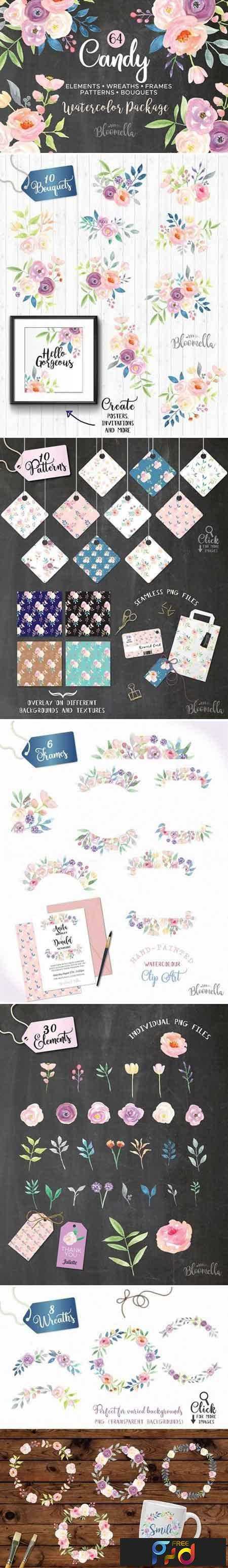 FreePsdVn.com 1803209 STOCK candy pastel watercolor flower pack 2227773