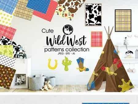 FreePsdVn.com 1804175 VECTOR wild west pattern collection 2018418 cover