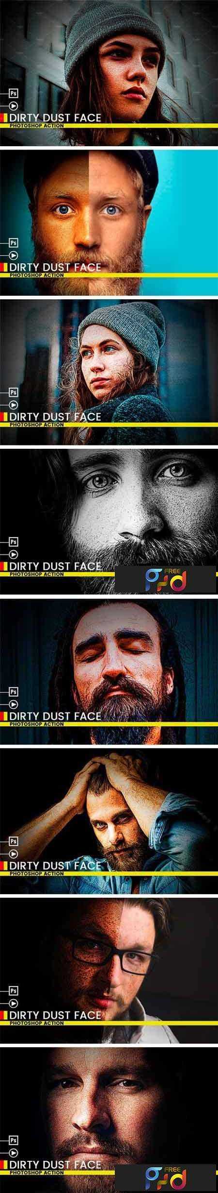 Dirty Dust Face Photoshop Action