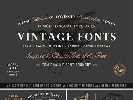 FreePsdVn.com 1805153 FONT the handcrafted vintage fonts pack 2222539 cover