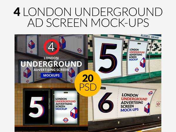 Download 1806098 4 London Underground Mock Ups Bundle 2532376 Freepsdvn 3D SVG Files Ideas | SVG, Paper Crafts, SVG File