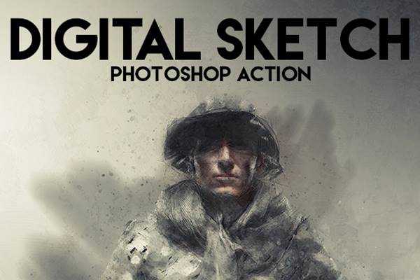 Programmers Digital Art Sketch Photoshop Action  FilterGrade