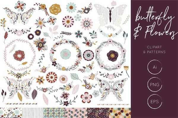 FreePsdVn.com 1807010 VECTOR butterfly flowers clipart and patterns 593830 cover