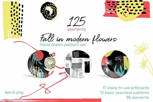 1807011 Fall in flowers Pattern set 2515087