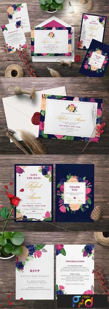 FreePsdVn.com 1807074 TEMPLATE flower wedding invitation suites 2555554