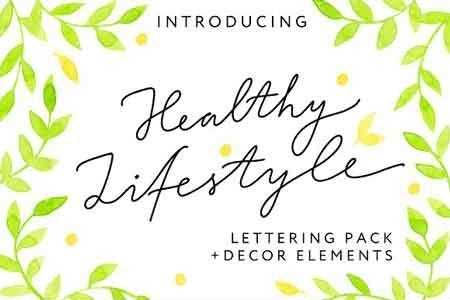 FreePsdVn.com 1807075 VECTOR healthy lifestyle lettering pack 2554856 cover