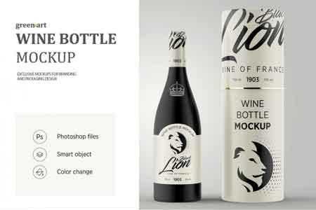 1807112 Matte Glass Wine Bottle Mockup 3456663