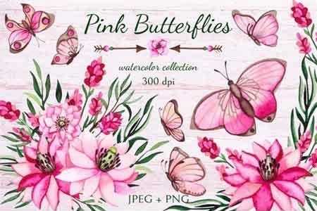 Freepsdvn.com 1807252 Stock Pink Butterflies 99266 Cover
