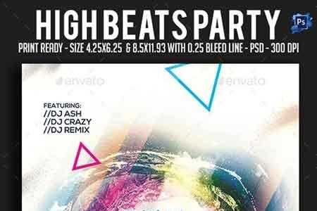 FreePsdVn.com 1808011 TEMPLATE high beats party flyer 22025124 cover