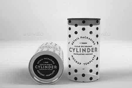 1808026 Clear or Opaque Cylinder Packaging Mockup 22146196