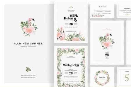 1808080 Flamingo Summer Wedding Invitations 2709408