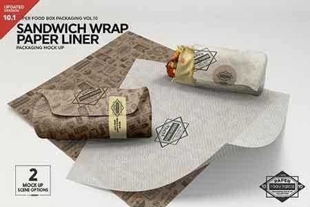 1808116 Wrap Sandwich Burrito Paper Liner Mockup 3448543