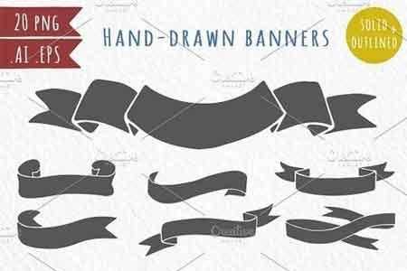 1808299 20 hand-drawn vector banners 515888