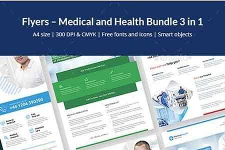 FreePsdVn.com 1809080 TEMPLATE flyer medical and health bundle 3 in 1 22196220 cover
