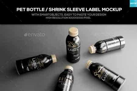Download 1809192 Pet Bottle Shrink Sleeve Label Mockup 16424276 Freepsdvn