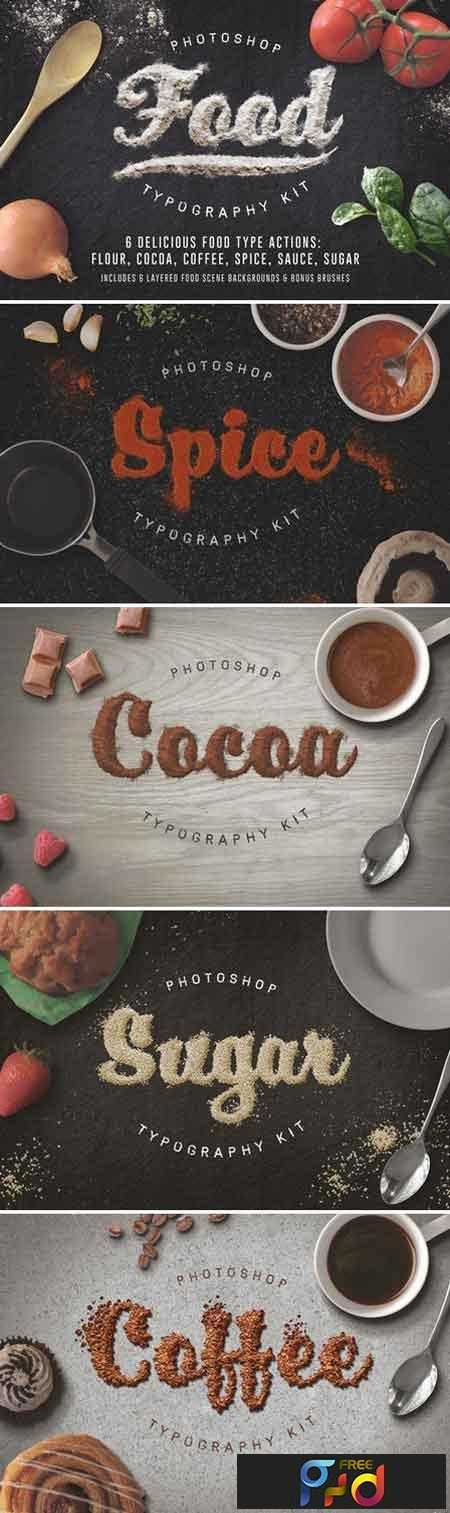 Food Typography PSD Actions