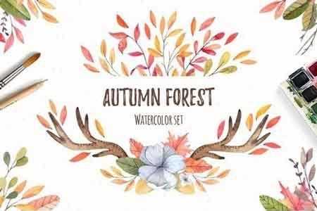 FreePsdVn.com 1810183 STOCK autumn forest watercolor fall 1811656 cover