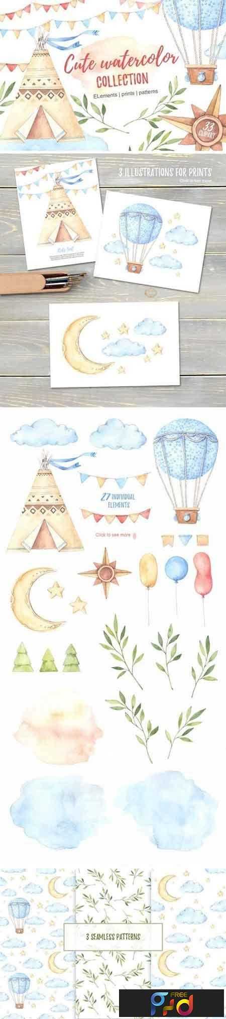 FreePsdVn.com 1810185 STOCK children watercolor clip art 1503843