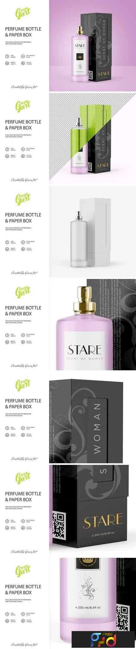 Download 1810297 Perfume Bottle & Paper Box Mockup 2238805 - FreePSDvn