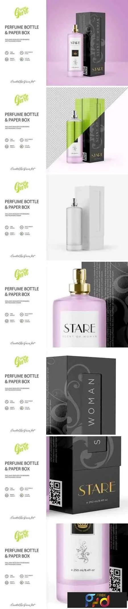 Perfume Bottle Paper Box Mockup Freepsdvn