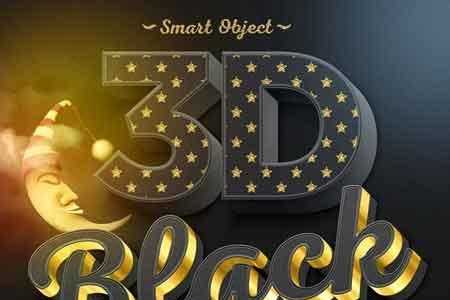 1811155 15 3D Black and Gold Text and Logo Mockup 22472703