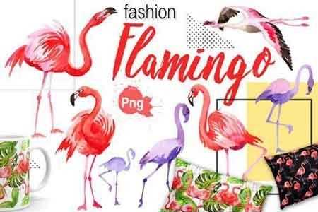 FreePsdVn.com 1811276 STOCK flamingo fashion watercolor png set 1846996 cover