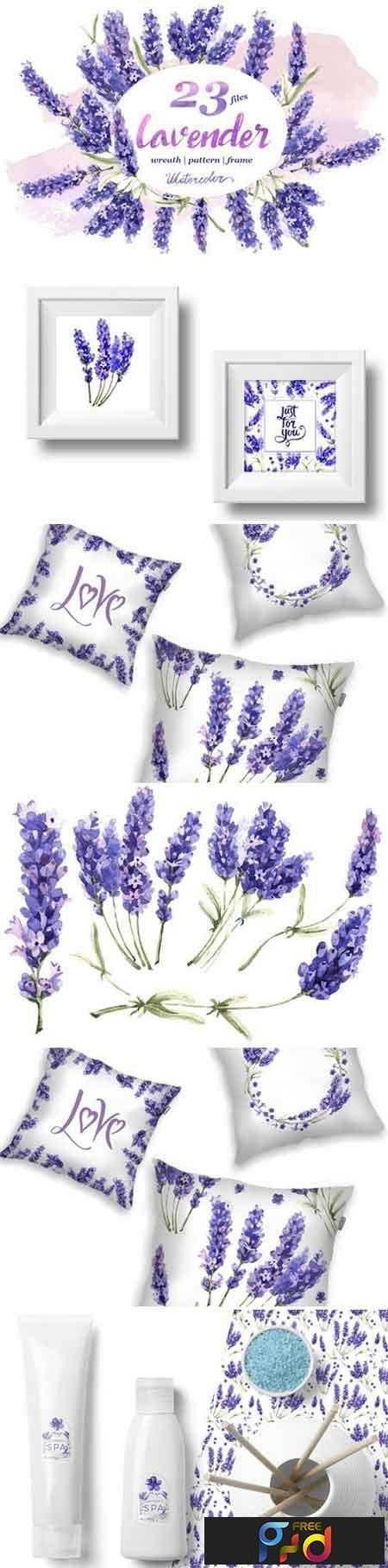 FreePsdVn.com 1811282 STOCK lavender png flowers in watercolor 1215082