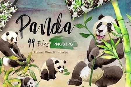 FreePsdVn.com 1811284 STOCK panda wild animal png watercolor set 2097045 cover