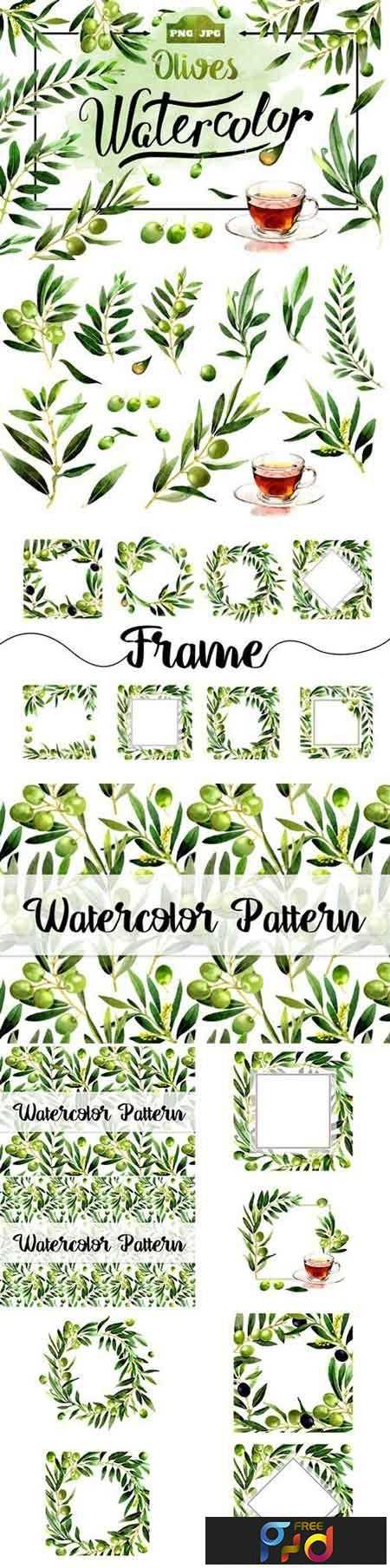 1811285 Olives watercolor PNG clipart 1466479 1