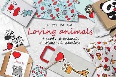 FreePsdVn.com 1812060 VECTOR loving animals set 1203460 cover