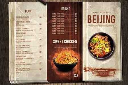 1812163 Chinese Trifold A4 & US Letter Food Menu 20679372