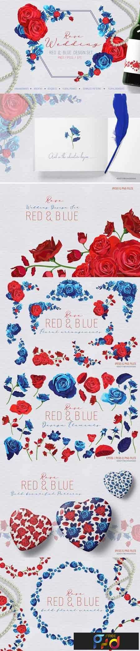FreePsdVn.com 1812307 VECTOR rose wedding red and blue design set 2897785