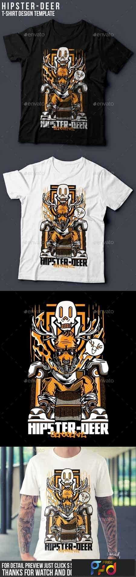 FreePsdVn.com 1812336 VECTOR hipster deer t shirt design 18075031