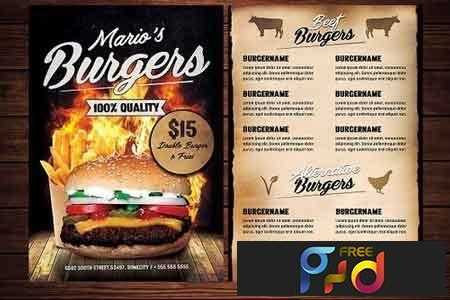 FreePsdVn.com 1813001 TEMPLATE food burger menu flyer 2801410 cover