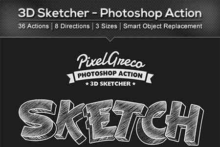 FreePsdVn.com 1813139 PHOTOSHOP 3d sketcher photoshop action 22510138 cover