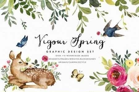 Vigorous Spring-Graphic Design Set 2190079