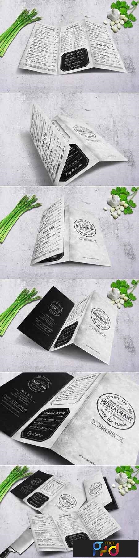 Vintage A4 Trifold Food
