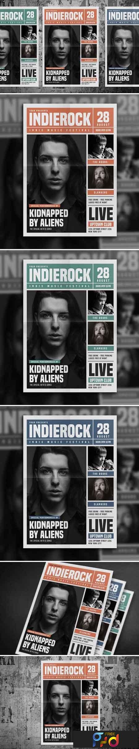 Indie Rock Newspaper Style Flyer