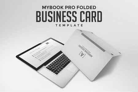 Laptop Folded Business Card Templates