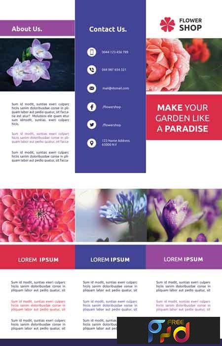Flower Shop Trifold Brochures