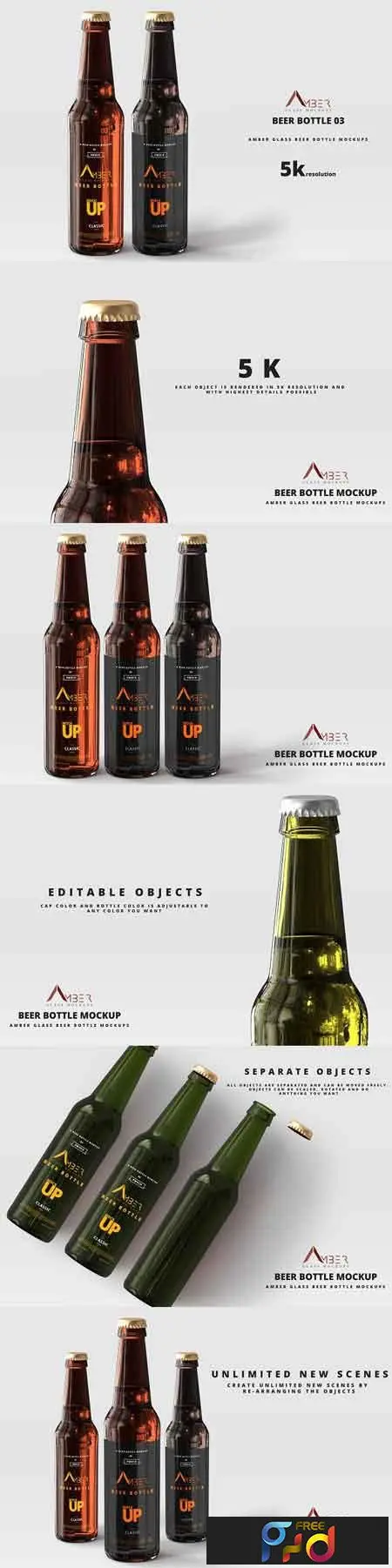 Download Amber Glass Beer Bottle Mockup 03 2927058 Freepsdvn