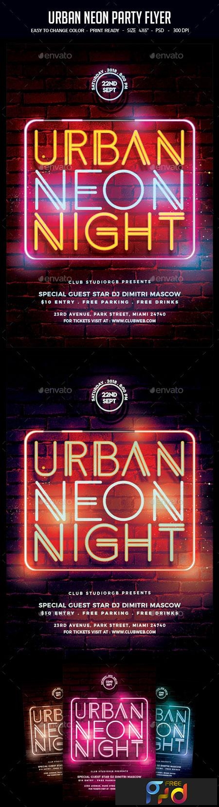 Urban Neon Party Flyer