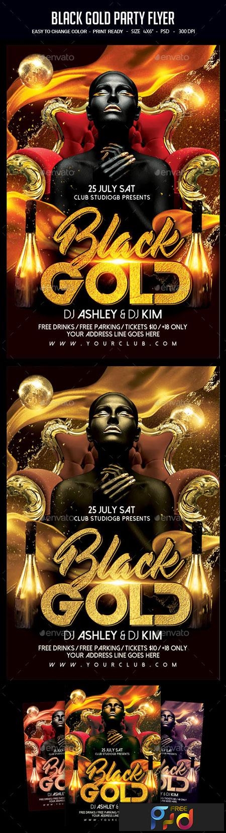 Black And Gold Party Flyer 22675987 1